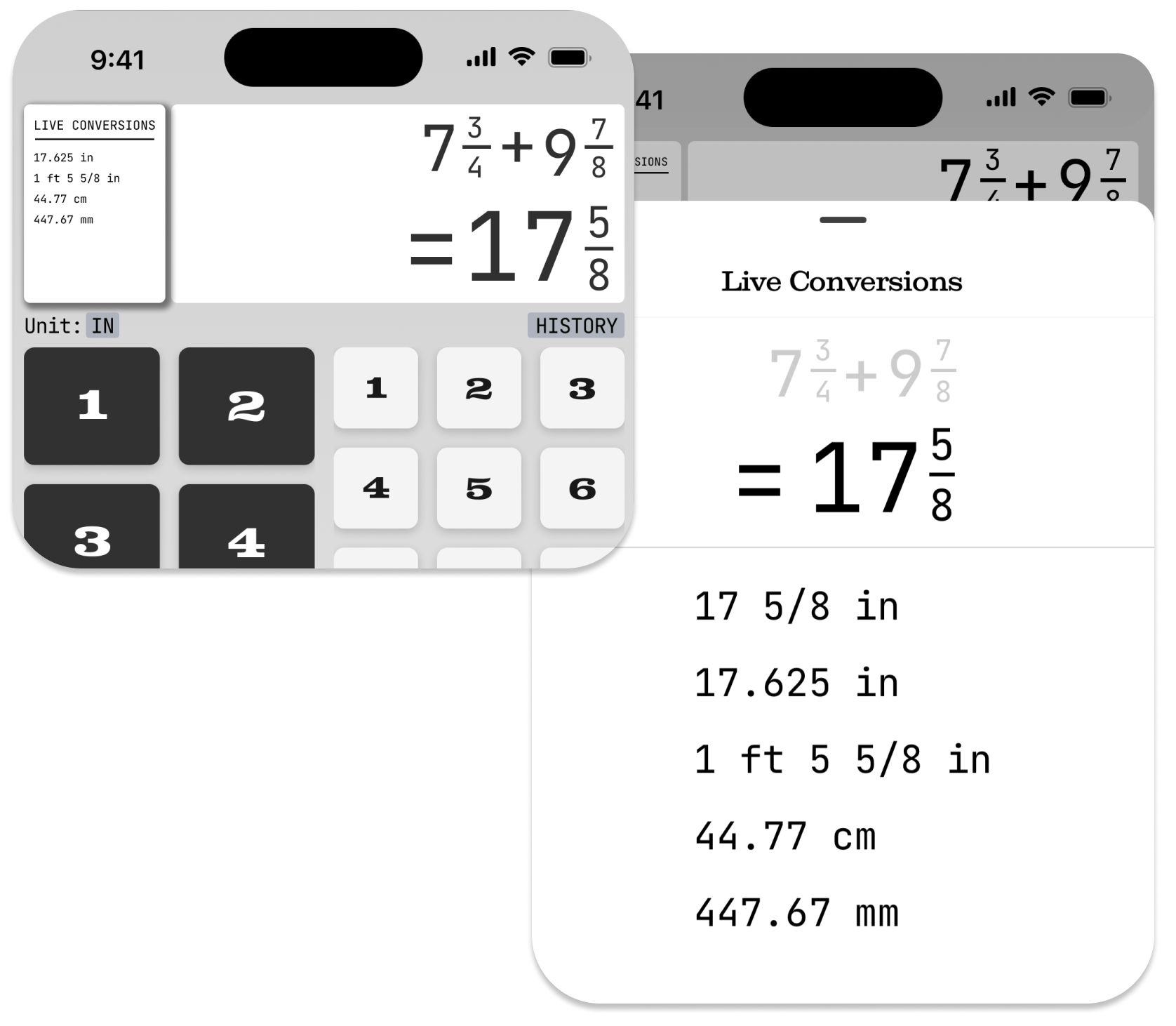 Maker Calc unit conversion screenshot